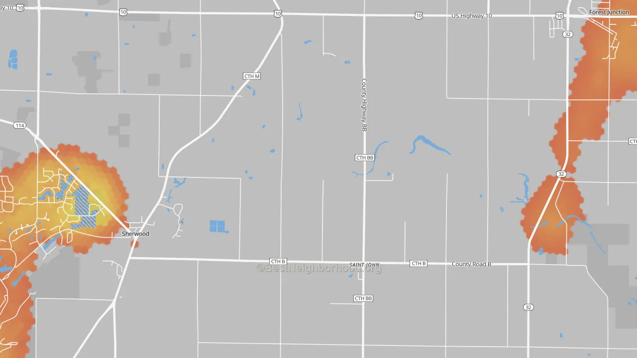 Bike Grade map of St. John, WI