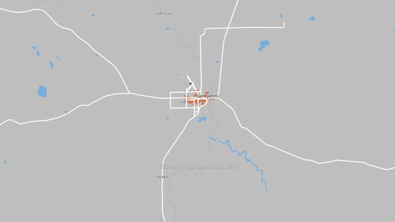 Bike Grade map of St. Johns, AZ