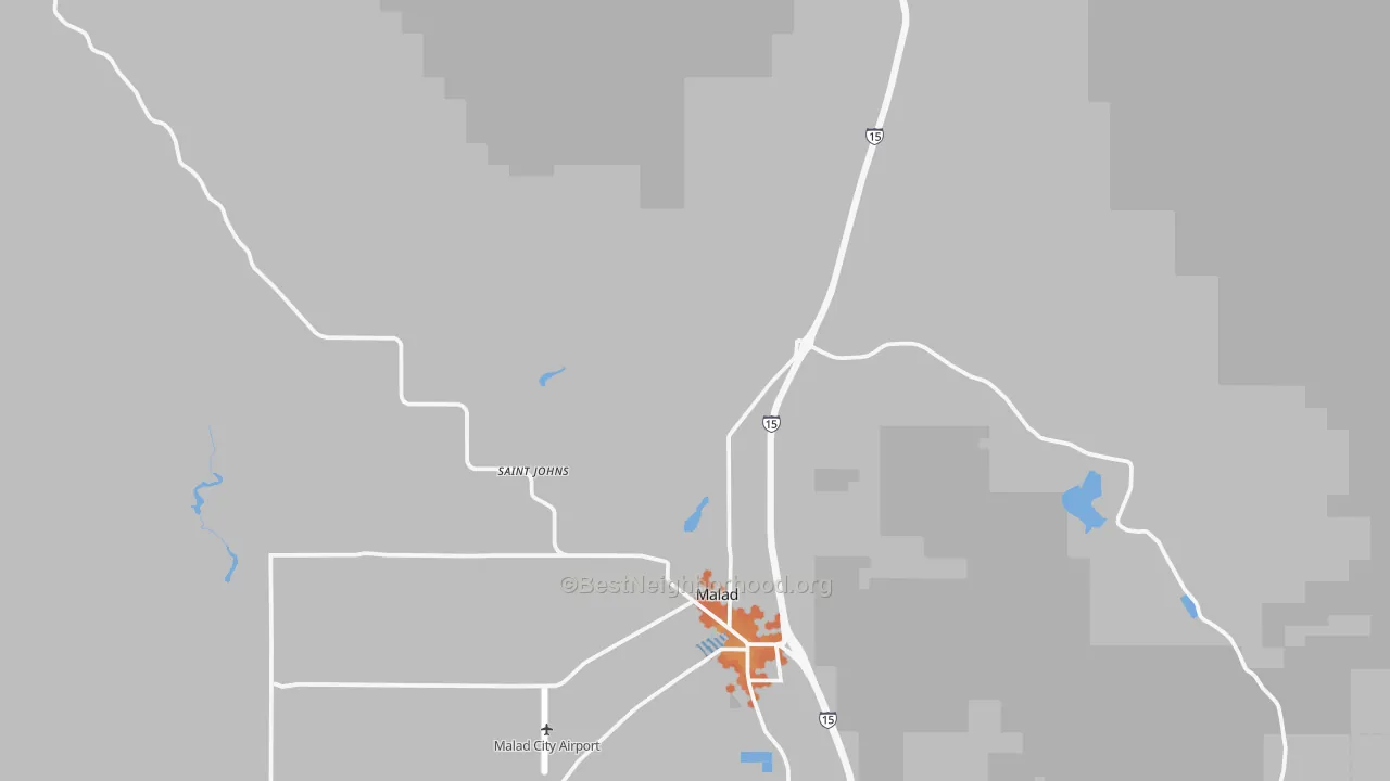 Bike Grade map of St. Johns, ID
