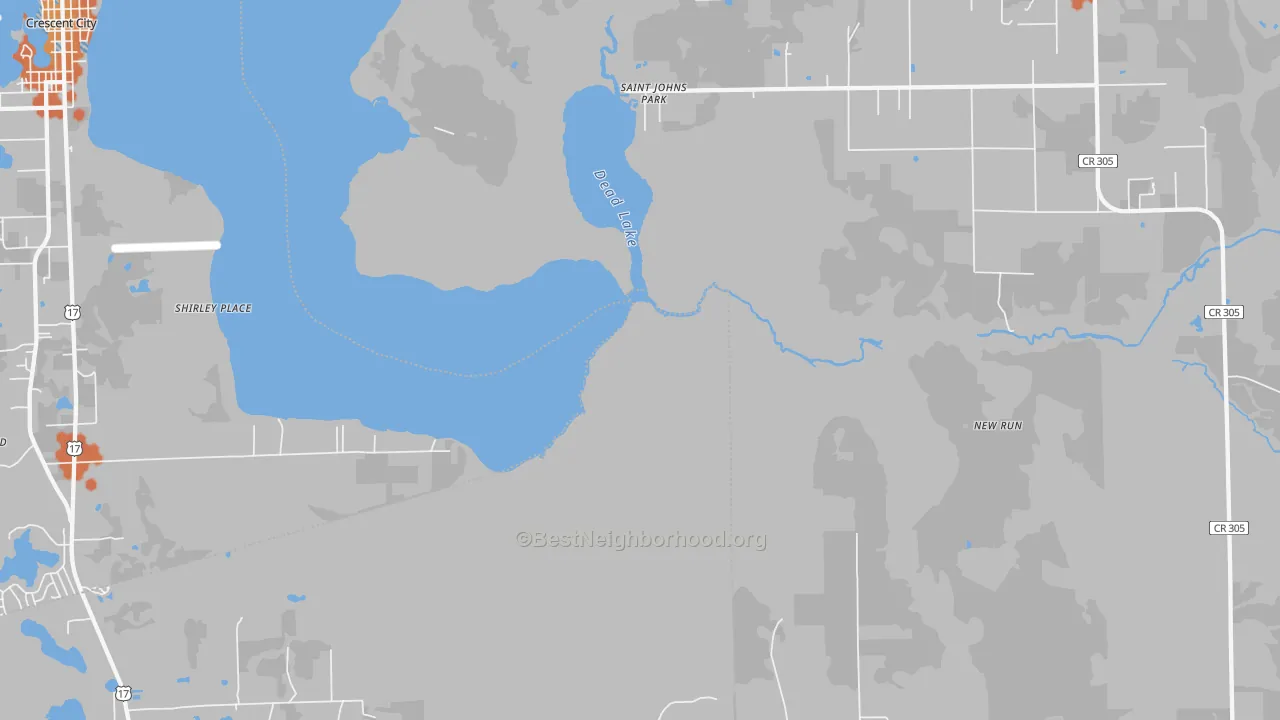 Bike Grade map of St. Johns Park, FL