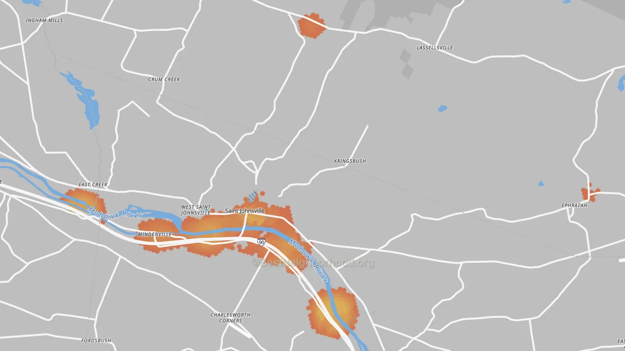 Bike Grade map of St. Johnsville, NY