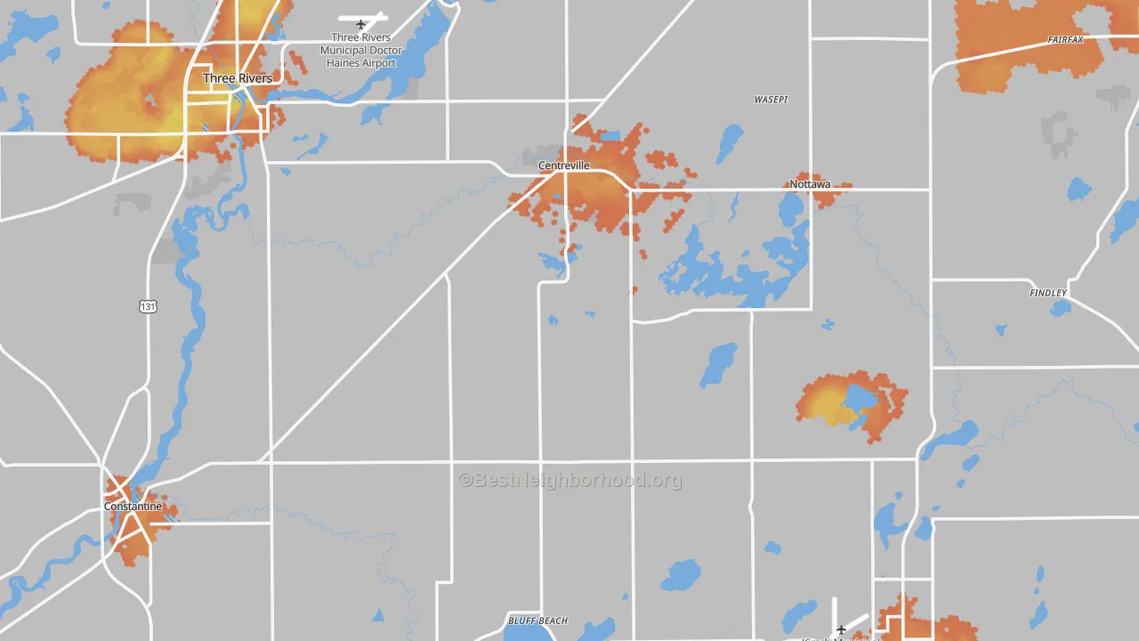Bike Grade map of St. Joseph County, MI