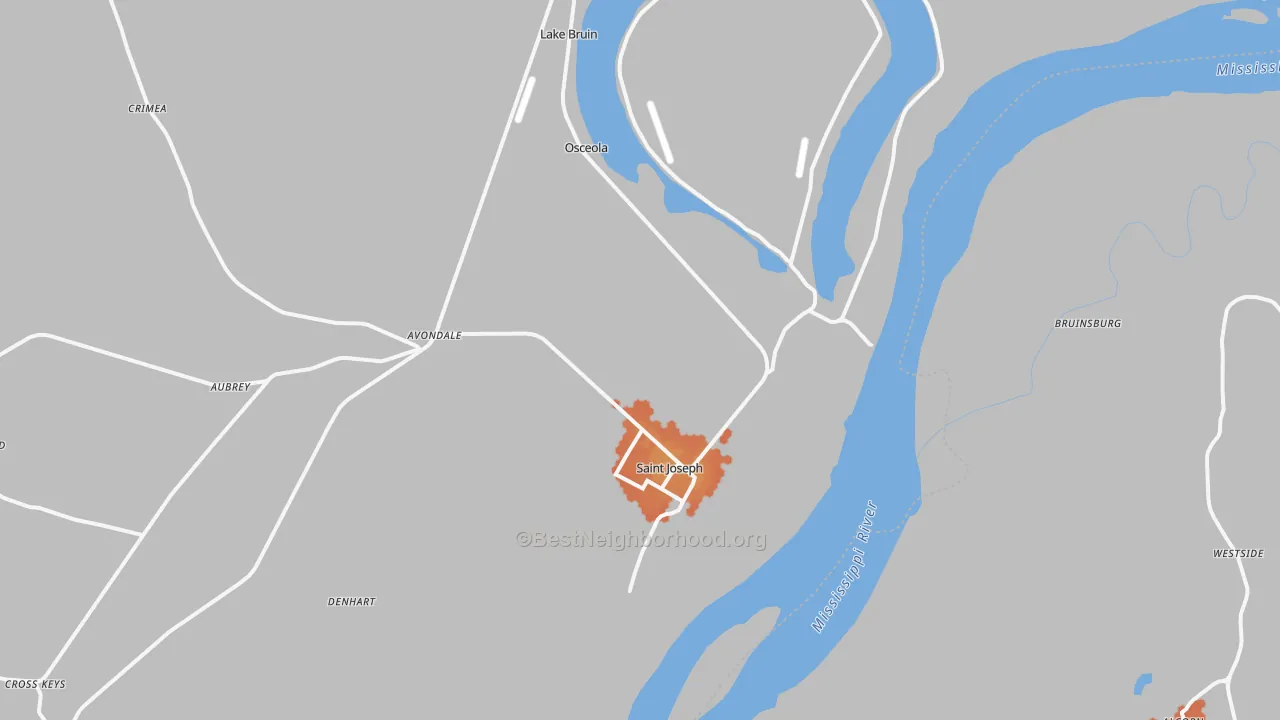 Bike Grade map of St. Joseph, LA
