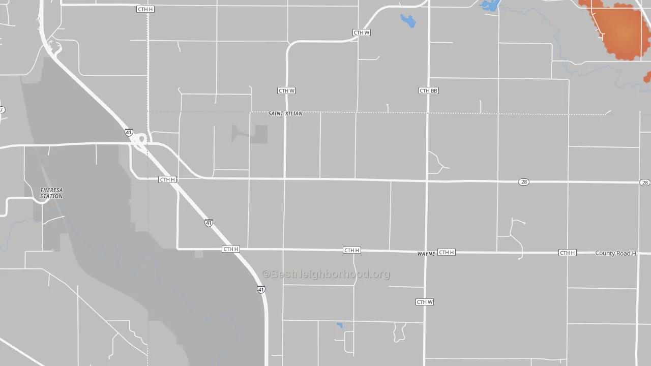 Bike Grade map of St. Kilian, WI
