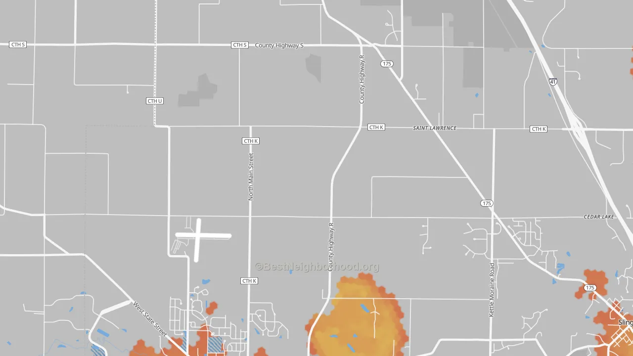 Bike Grade map of St. Lawrence, WI