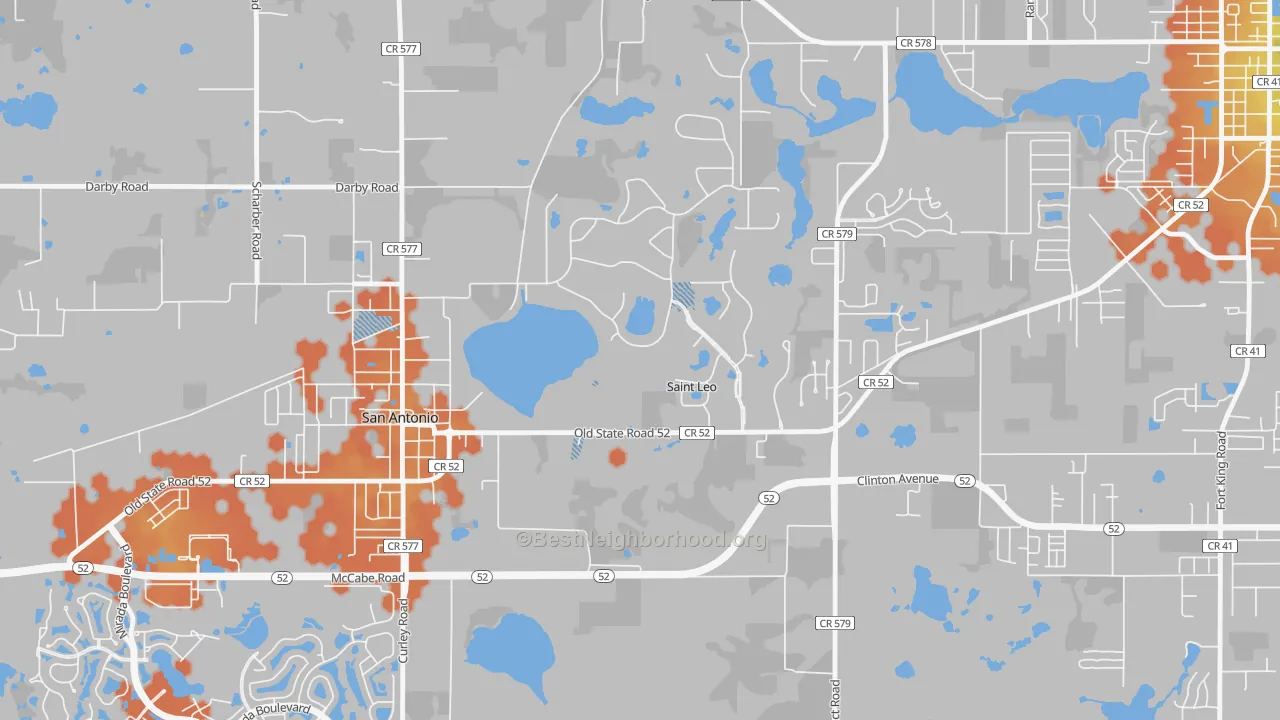 Bike Grade map of St. Leo, FL