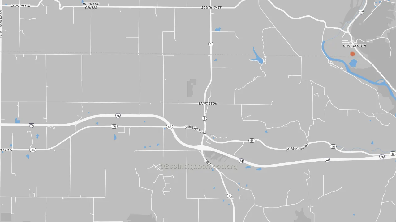 Bike Grade map of St. Leon, IN