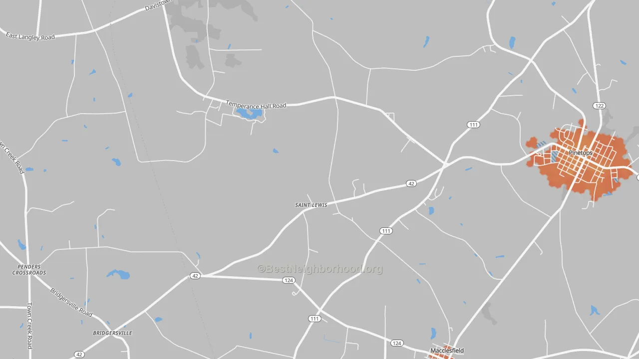 Bike Grade map of St. Lewis, NC