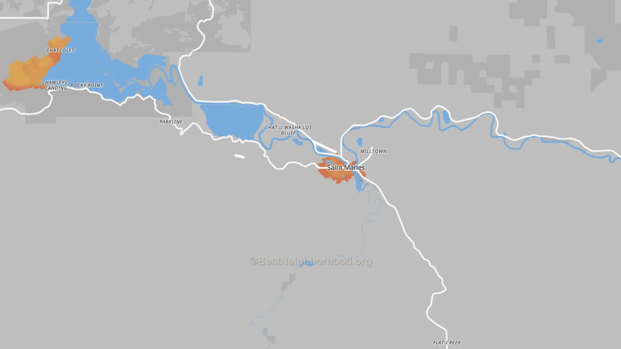 Bike Grade map of St. Maries, ID