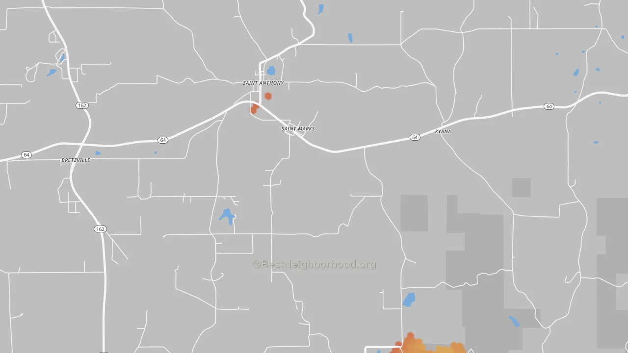 Bike Grade map of St. Marks, IN