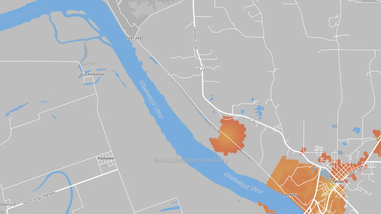 Bike Grade map of St. Mary, IL