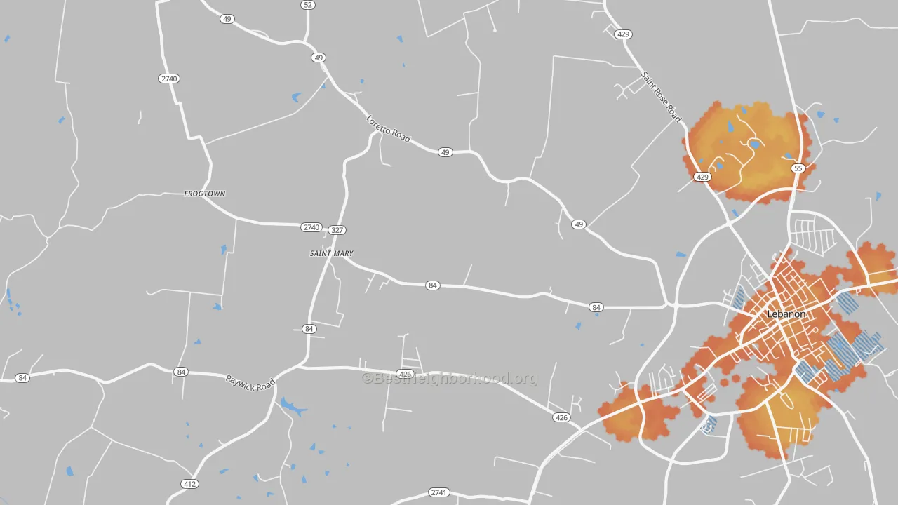 Bike Grade map of St. Mary, KY