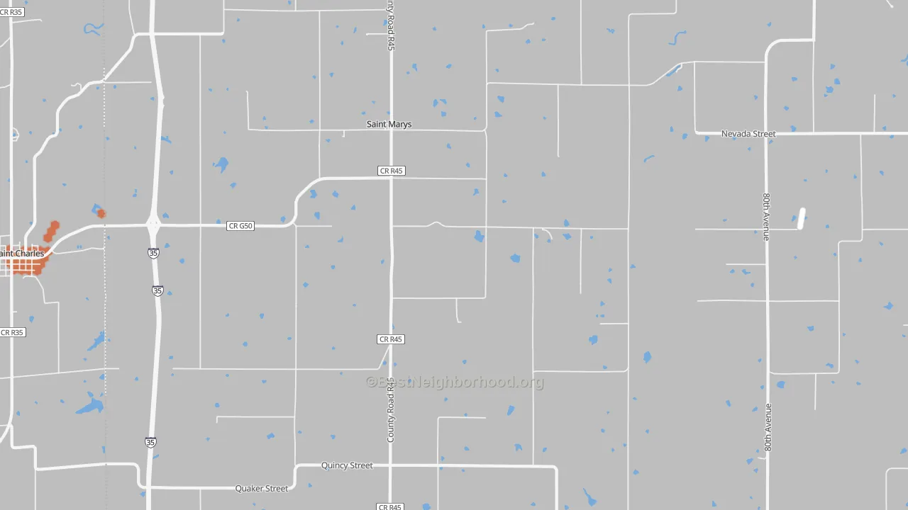 Bike Grade map of St. Marys, IA