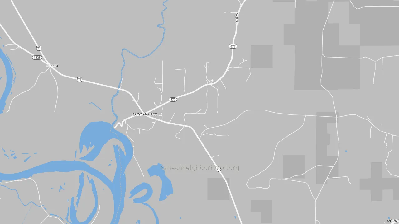 Bike Grade map of St. Maurice, LA