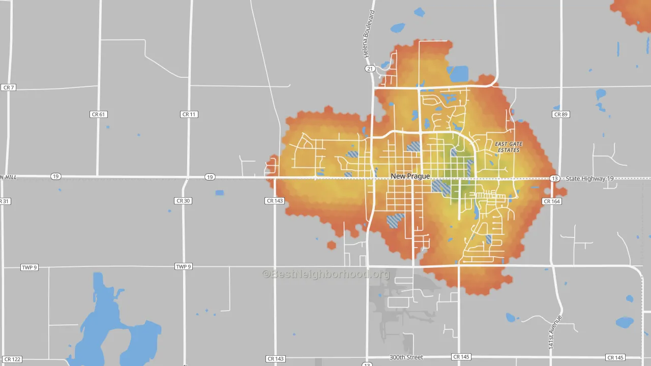 Bike Grade map of St. Patrick, MN