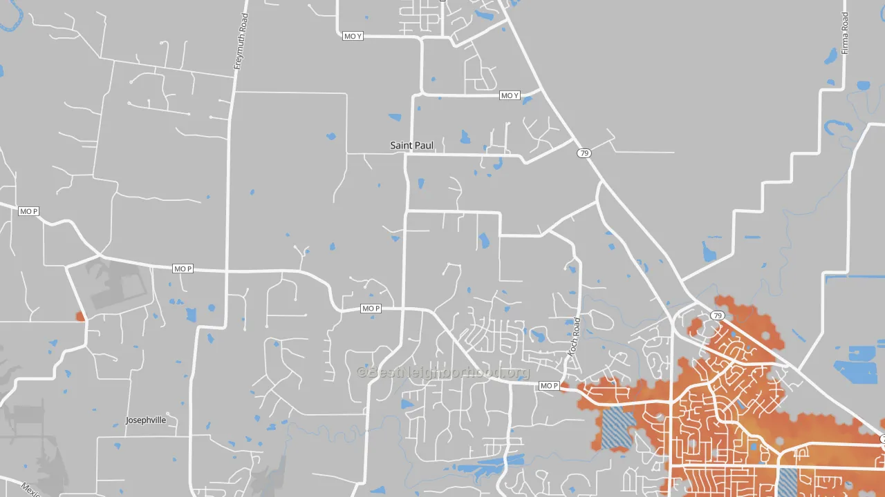 Bike Grade map of St. Paul, MO
