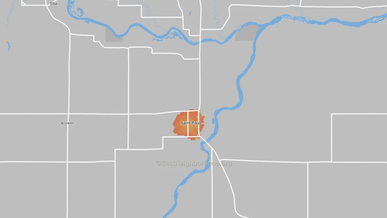 Bike Grade map of St. Paul, NE