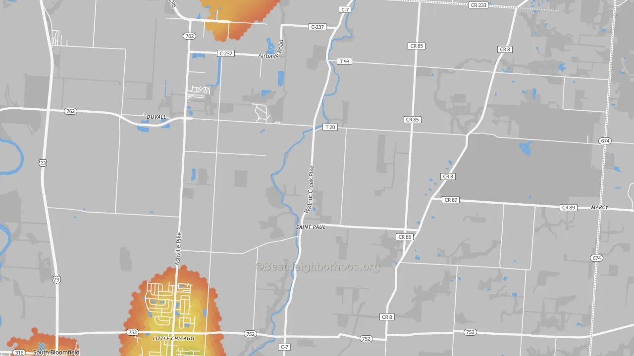 Bike Grade map of St. Paul, OH