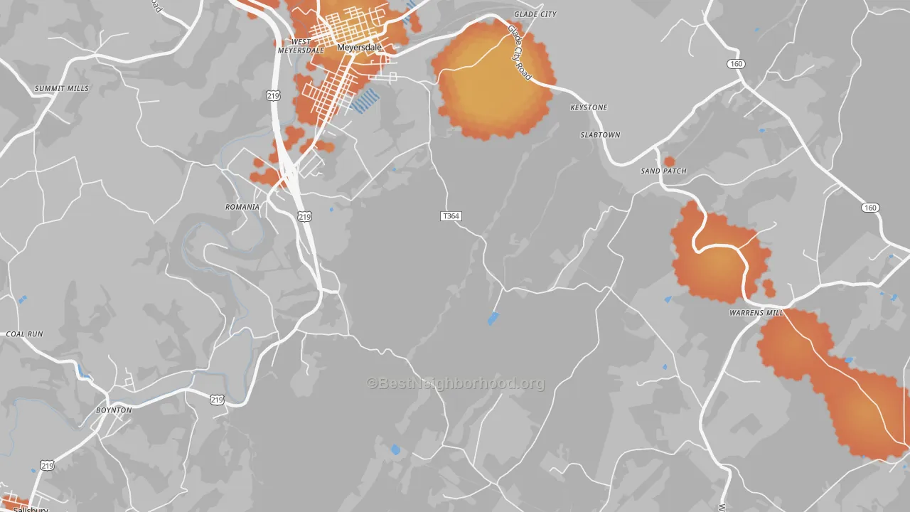 Bike Grade map of St. Paul, PA