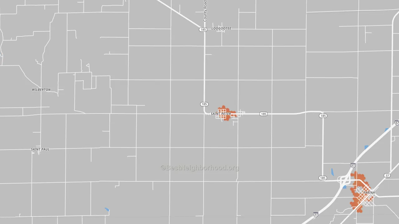 Bike Grade map of St. Peter, IL