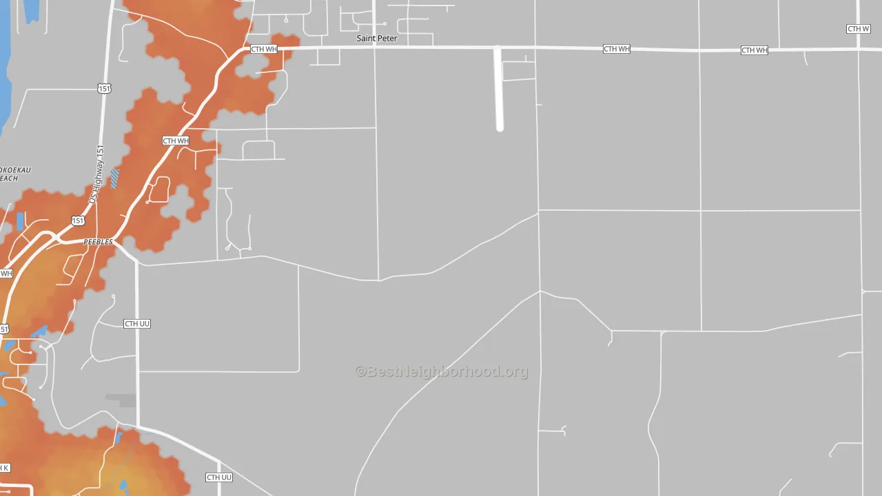 Bike Grade map of St. Peter, WI