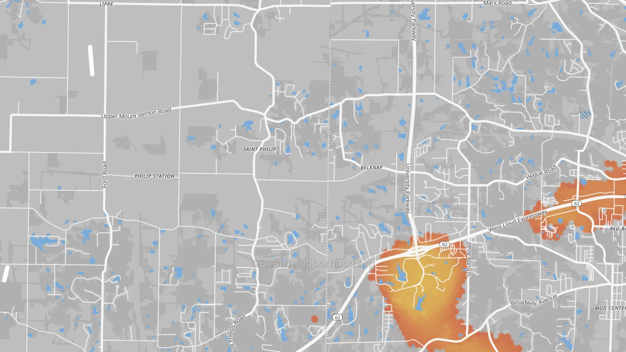 Bike Grade map of St. Philip, IN