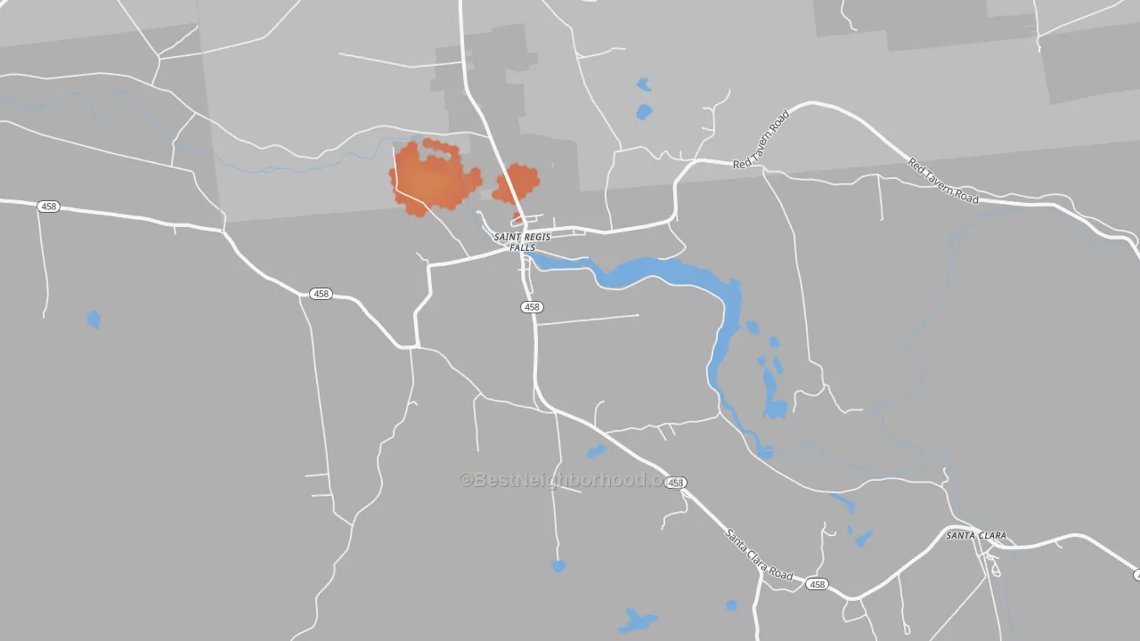 Bike Grade map of St. Regis Falls, NY