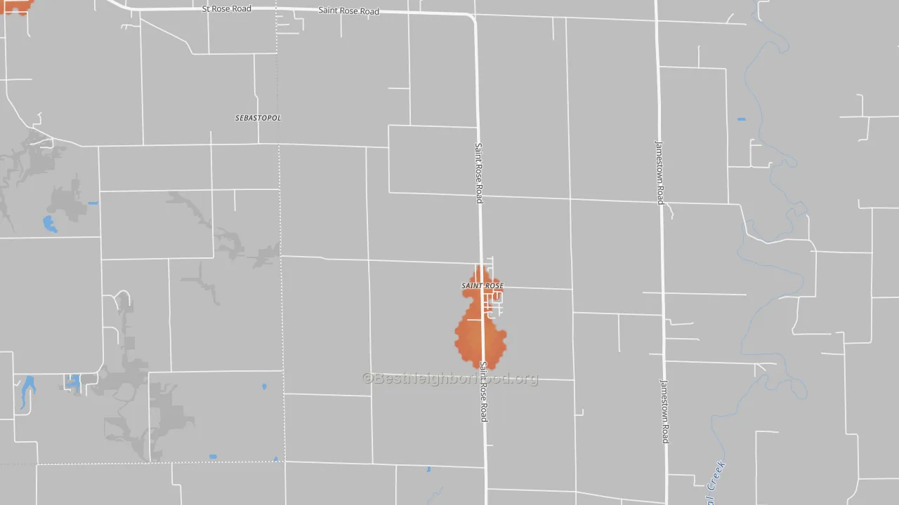 Bike Grade map of St. Rose, IL