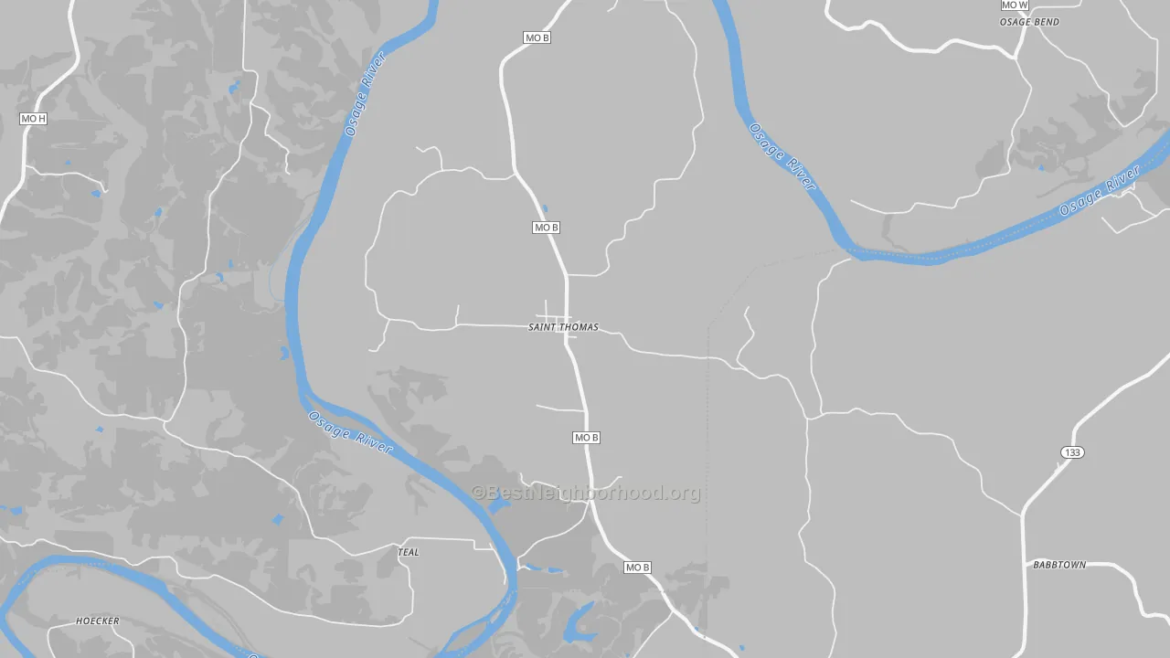 Bike Grade map of St. Thomas, MO