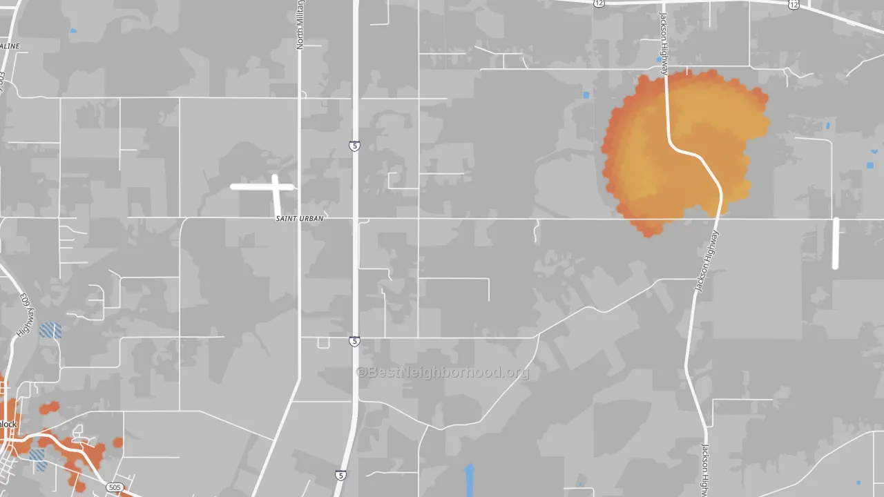 Bike Grade map of St. Urbans, WA