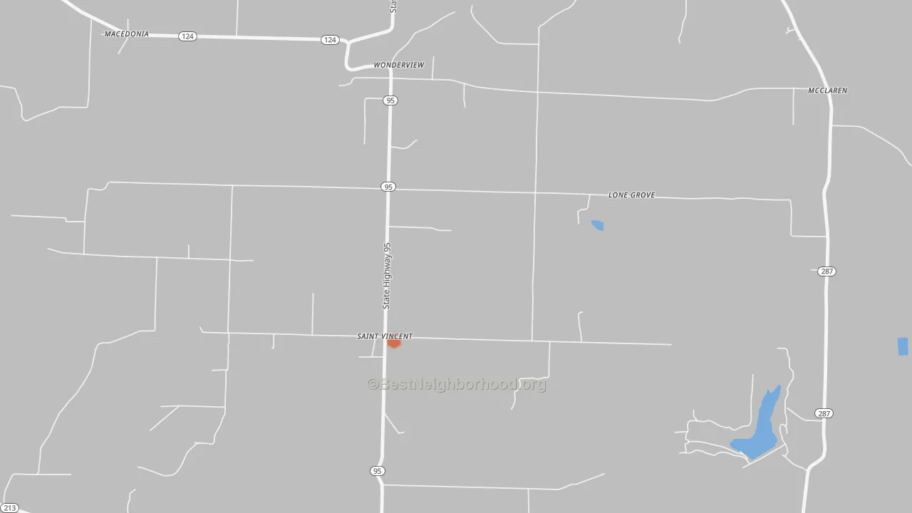 Bike Grade map of St. Vincent, AR