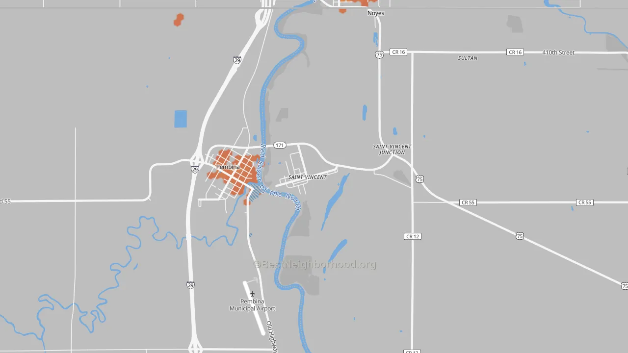 Bike Grade map of St. Vincent, MN