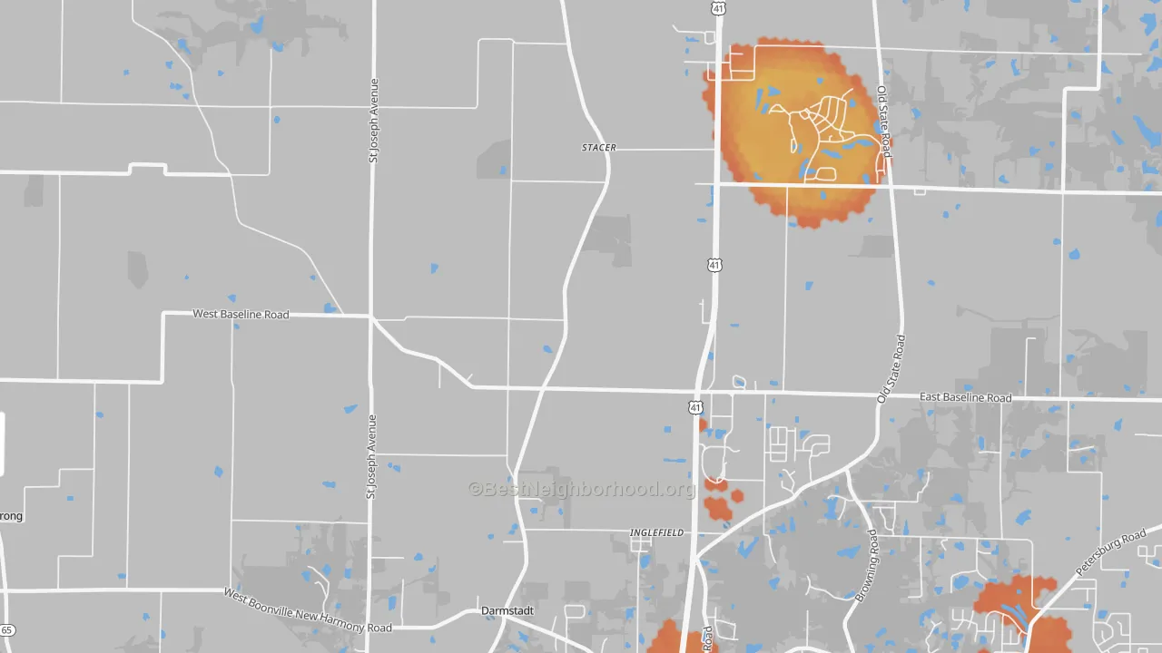 Bike Grade map of Stacer, IN