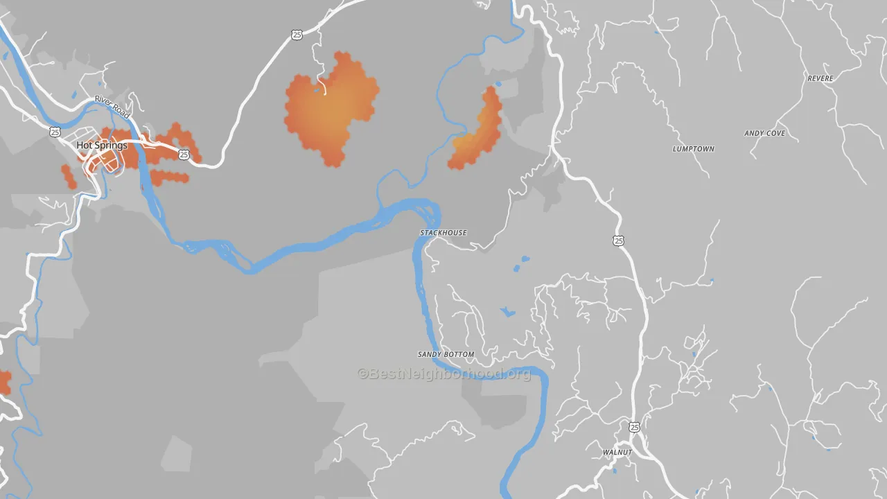Bike Grade map of Stackhouse, NC