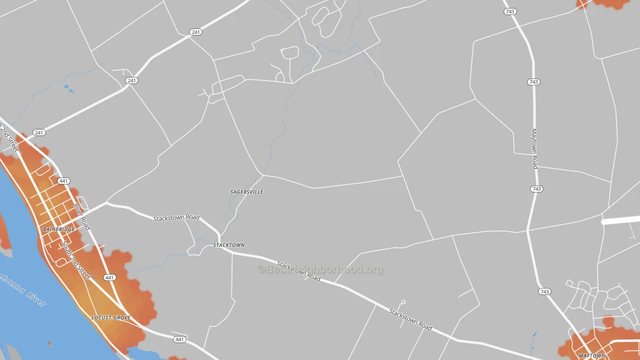 Bike Grade map of Stacktown, PA
