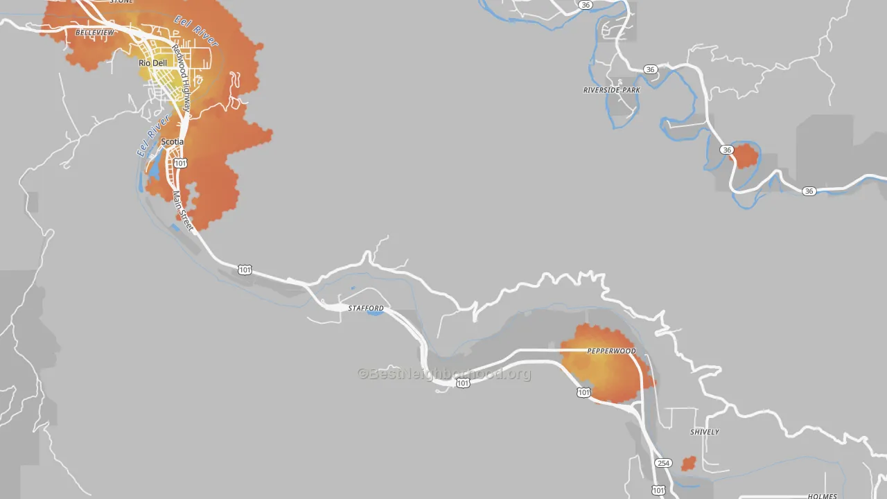 Bike Grade map of Stafford, CA