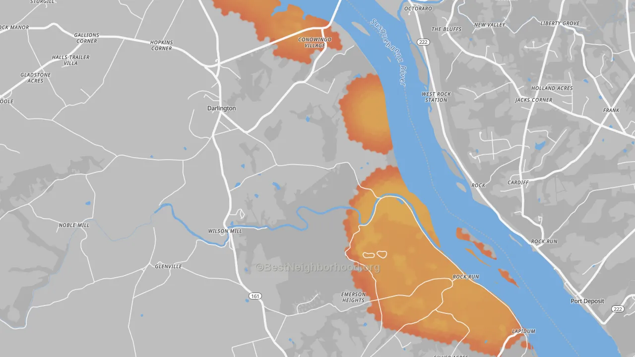 Bike Grade map of Stafford, MD