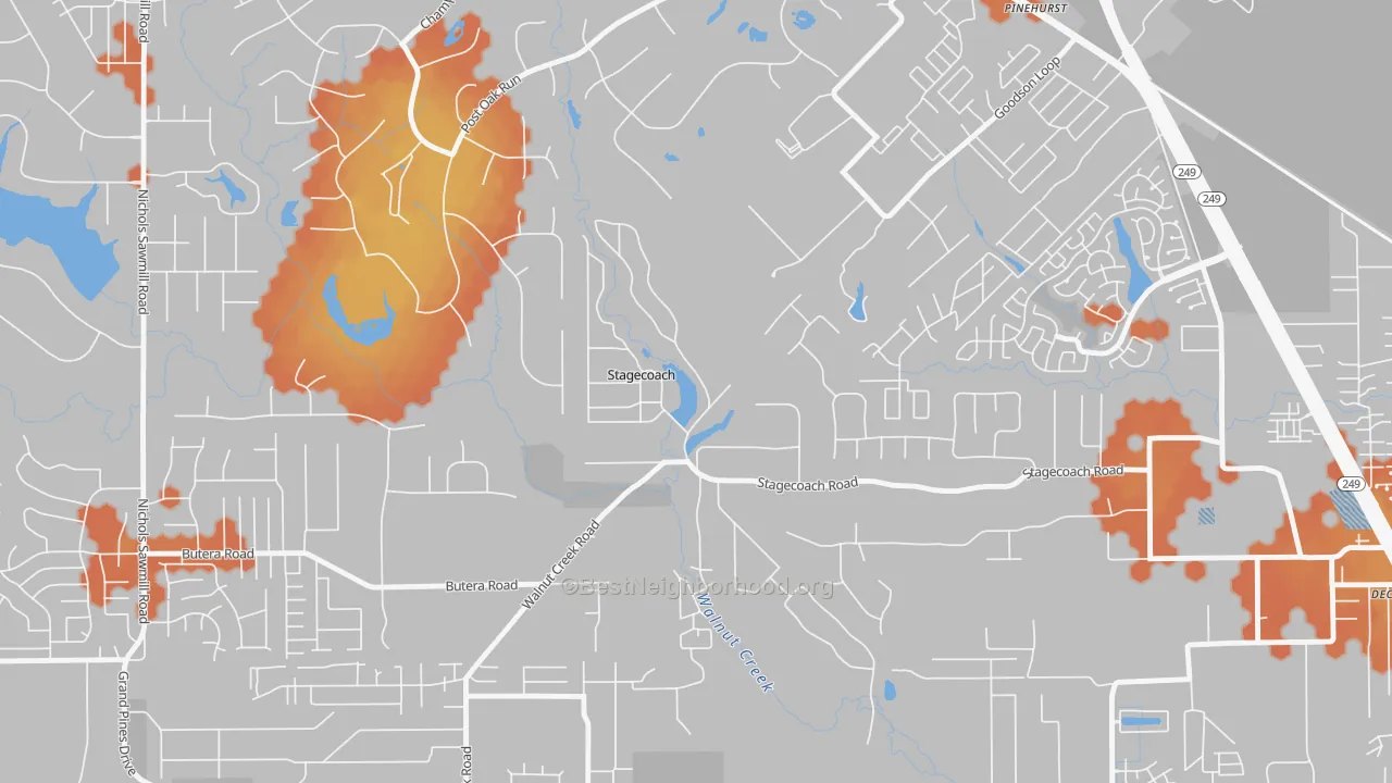 Bike Grade map of Stagecoach, TX
