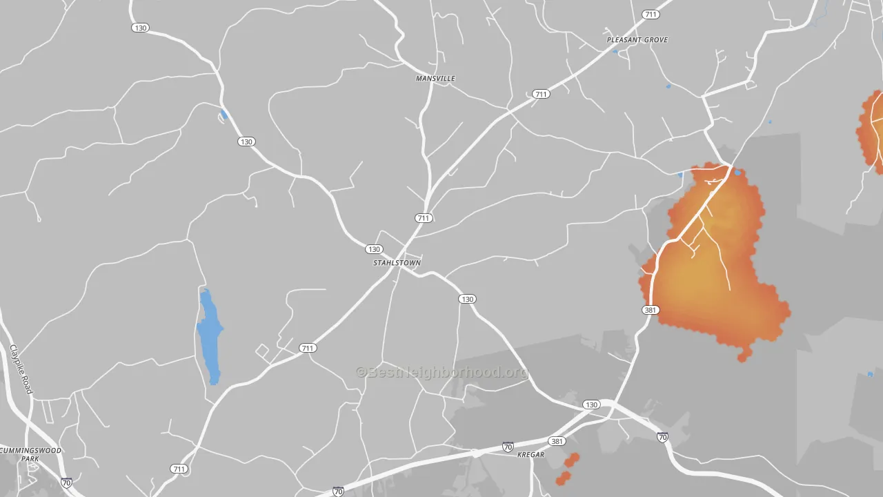 Bike Grade map of Stahlstown, PA