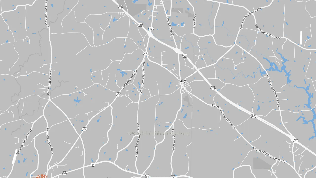 Bike Grade map of Staley, NC