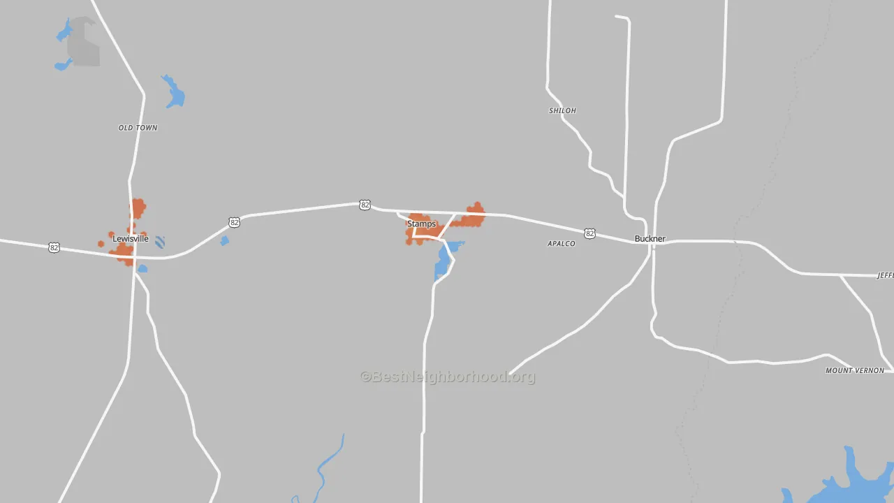 Bike Grade map of Stamps, AR