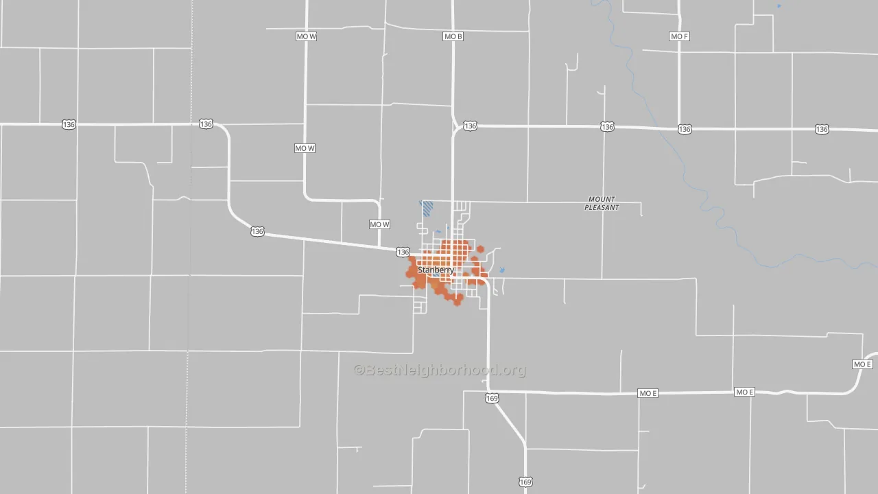 Bike Grade map of Stanberry, MO
