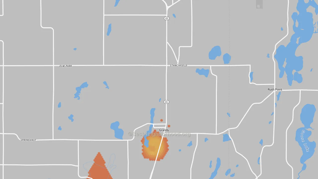 Bike Grade map of Stanchfield, MN