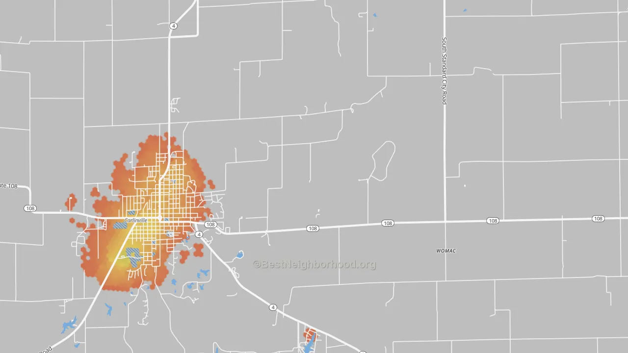 Bike Grade map of Standard City, IL