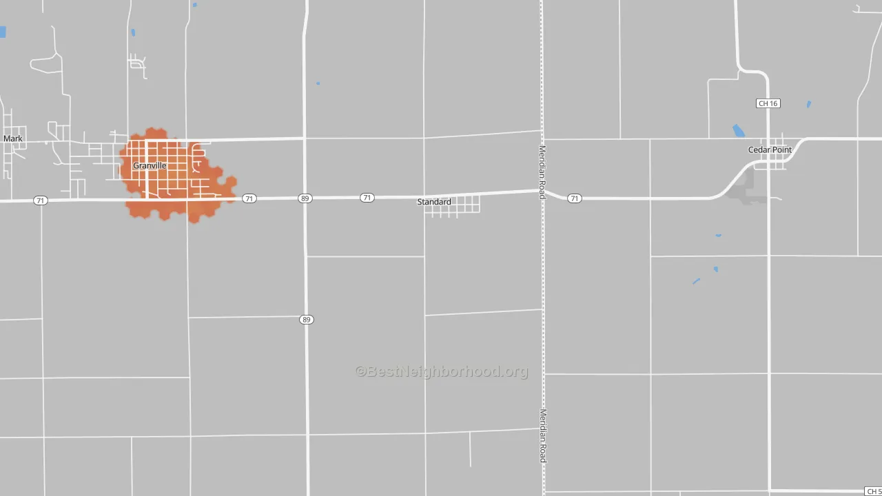 Bike Grade map of Standard, IL