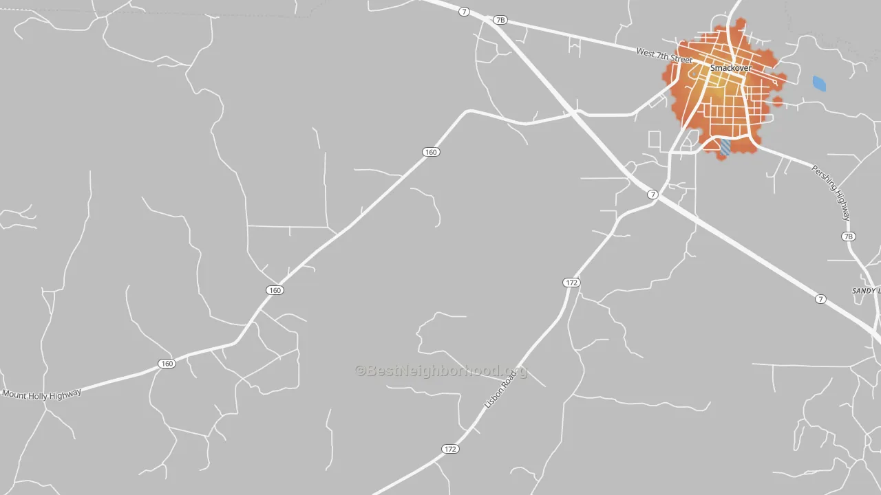 Bike Grade map of Standard Umpstead, AR