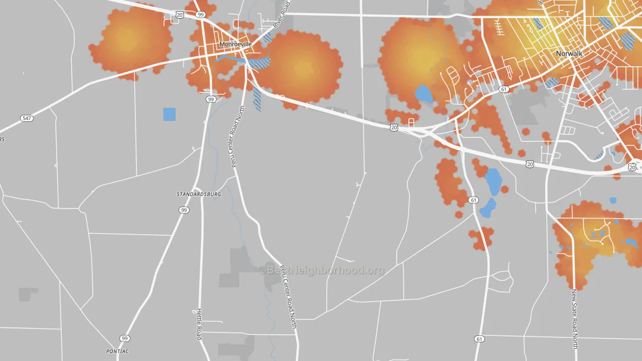 Bike Grade map of Standardsburg, OH