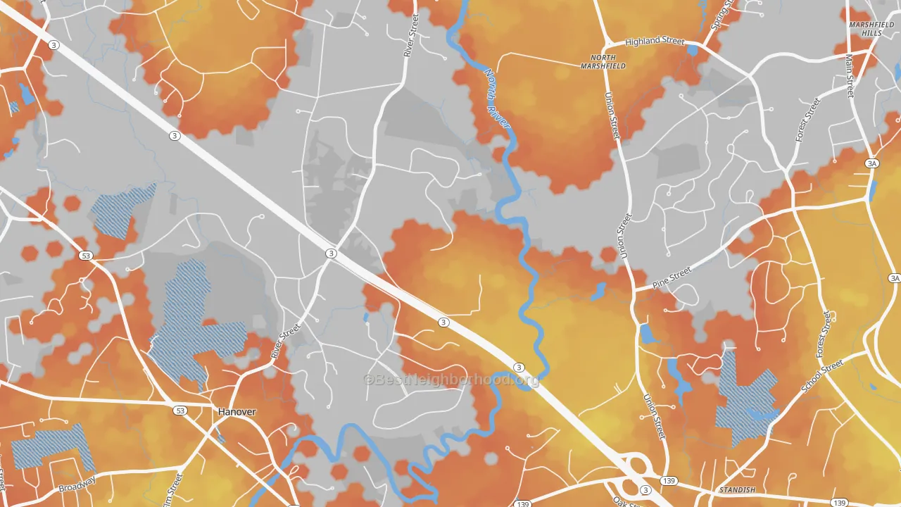 Bike Grade map of Standish, MA