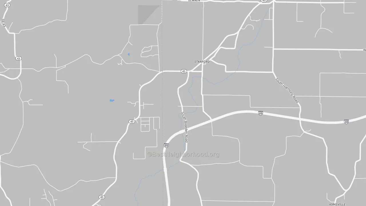 Bike Grade map of Stanford, IN