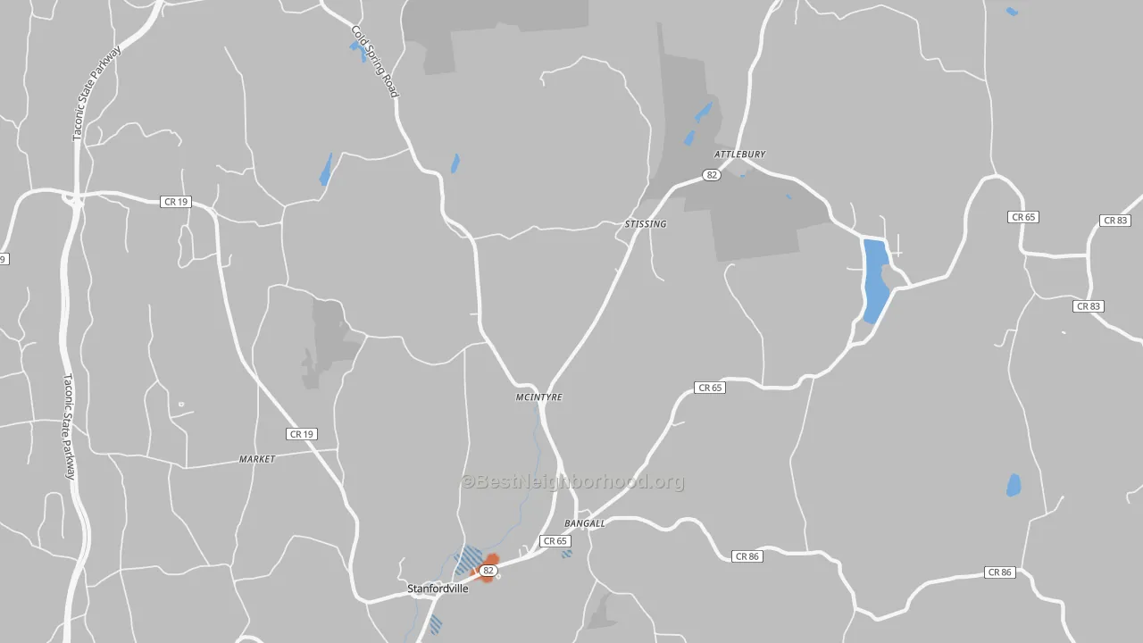 Bike Grade map of Stanfordville, NY